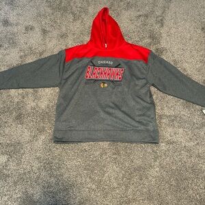 NHL Chicago Blackhawks Red and Gray Hoodie